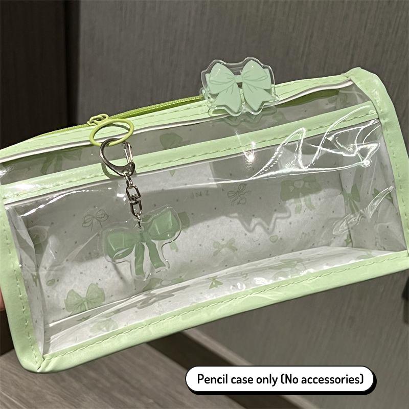 Cute Cartoon Translucent Pencil Case Double Layer Large Capacity Stationery Storage for Kids Students Art Class School Use