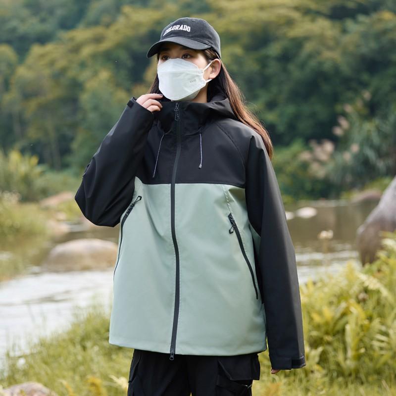 Men Women Waterproof Windproof Hiking Jacket With Fleece Inner Layer Winter Outdoor Activities