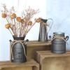 Retro Metal Flower Bucket With American Style For Home Garden Display