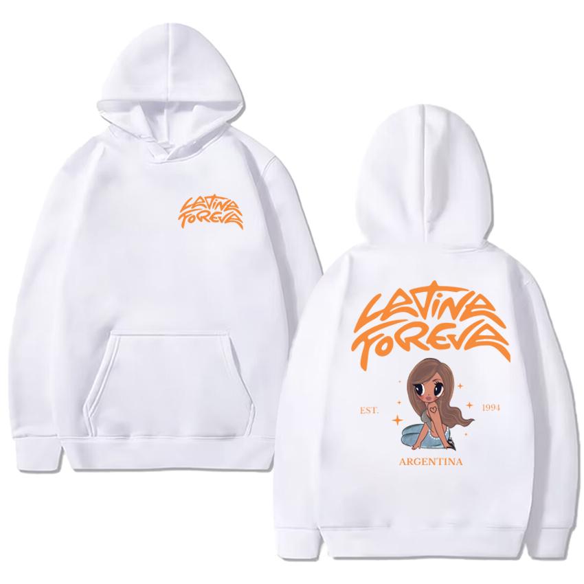 Hot Sale Karol G Latina Foreva Double Sided Printed Hoodies Men Women Harajuku Fashion Sweatshirt Unisex Fleece Casual Pullovers