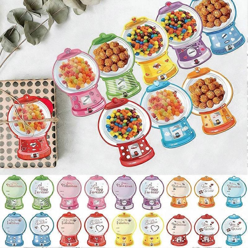 Valentine Candy Card Gift Box Set 18pcs DIY Plastic Dome for Party Exchange