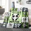 Pandathemed Quilt With Cute Pandas And Motivational Phrases Like Keep Calm And Love Panda Multipurpose Personalized Blanket Customize Your Name