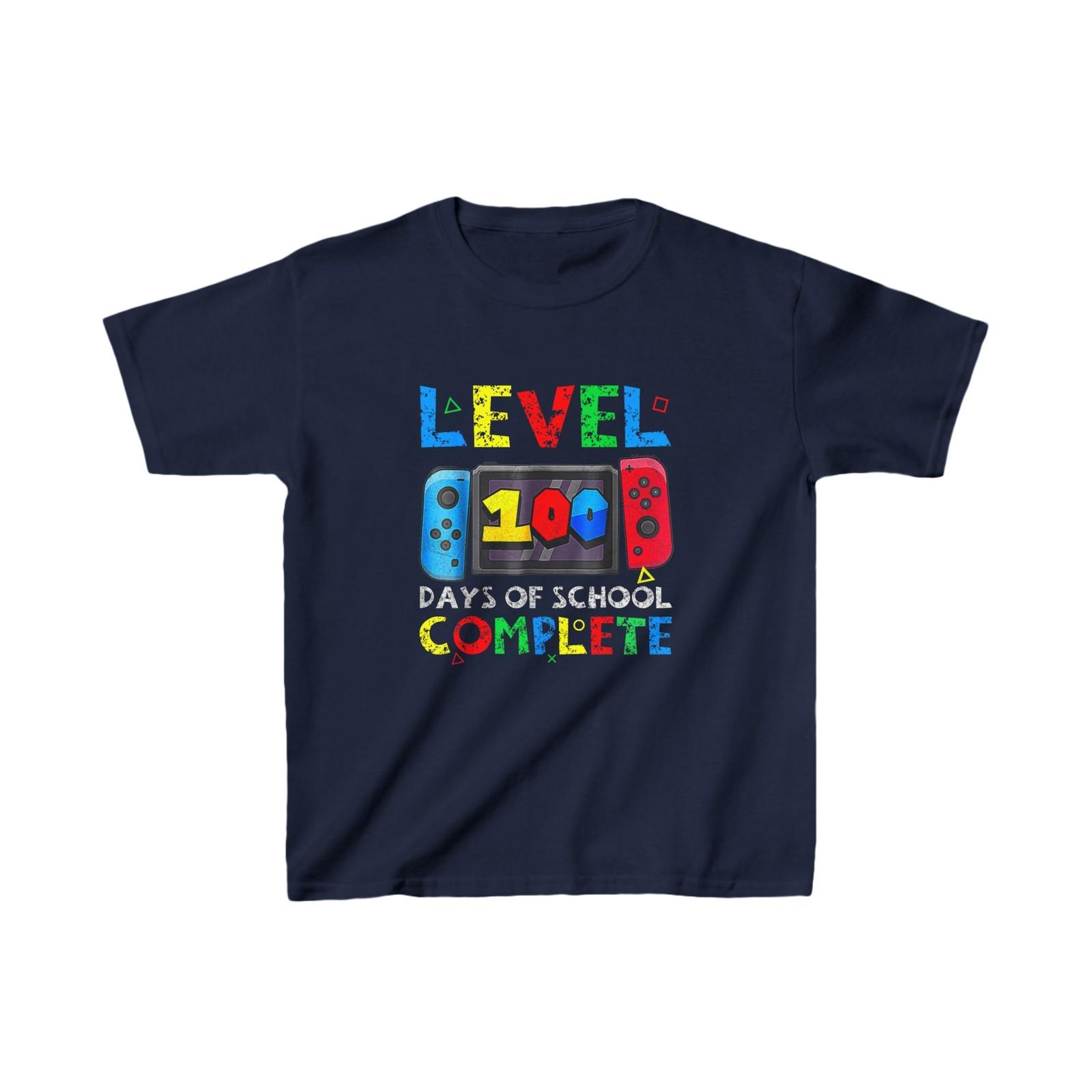 Level 100 Days Of School Complete Gamer Video Games Boys T-Shirt S