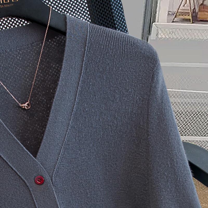 Women's Wool Blend V-Neck Color-Block Knit Cardigan