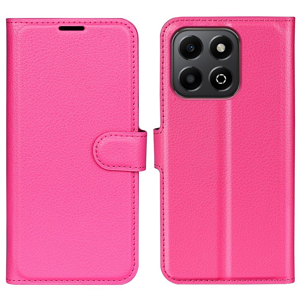 Für Honor X6b 4G Hülle Litschi-Textur Stoßfestes Leder Wallet Handyhülle