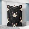 1pc Cozy Cat-Themed Flannel Blanket - Soft, High-Quality Digital Print, Polyester, All-Season Use, Perfect Gift for Family