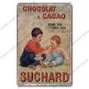 Chocolate Girl Poster Vintage Metal Plate Cartoon Ice Cream Strawbarry Metal Tin Signs Wall Decor Dessert House Bakery Kids Room
