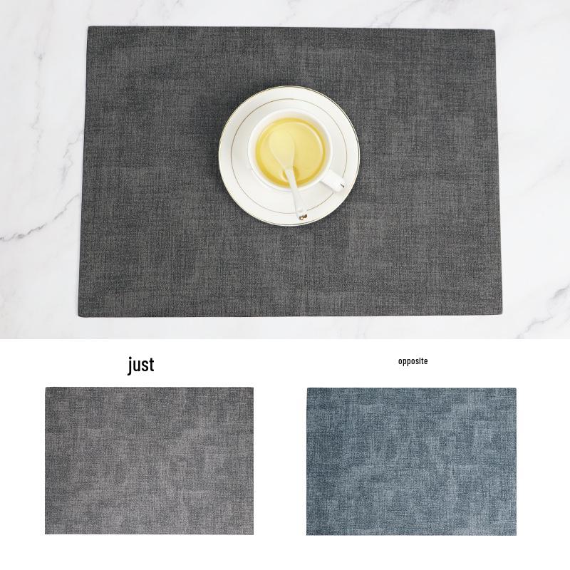 Nordic Minimalist Double-Sided Leather Placemat - Creative PU, Waterproof, Heat-Resistant.