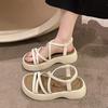Women's 2024 Summer Platform Sandals with Small Cross-Strap and High Heel In New Korean Style