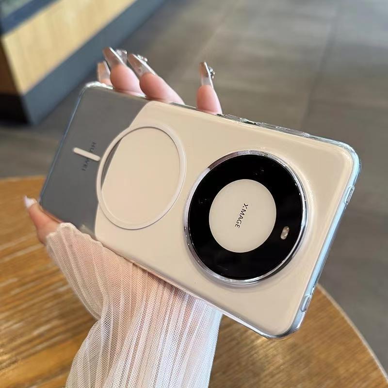 Fine Ring Magnetic Attraction Is Suitable for Huawei Mte70pro + Mobile Phone Case PC High Transparency Mte60 Non-yellowing Simple Hard Case