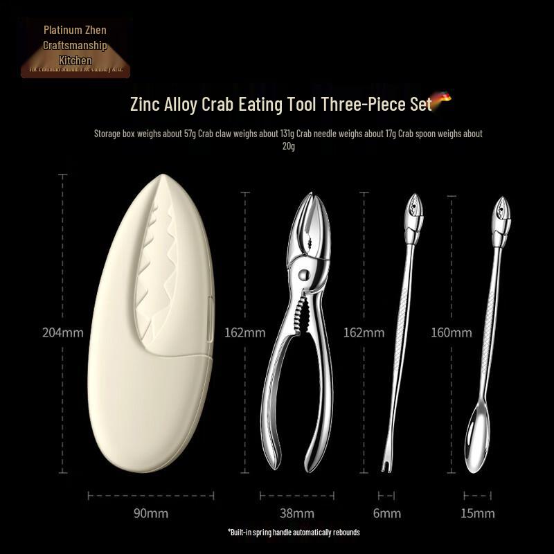 Zinc Alloy 3-Piece Crab Tool Set