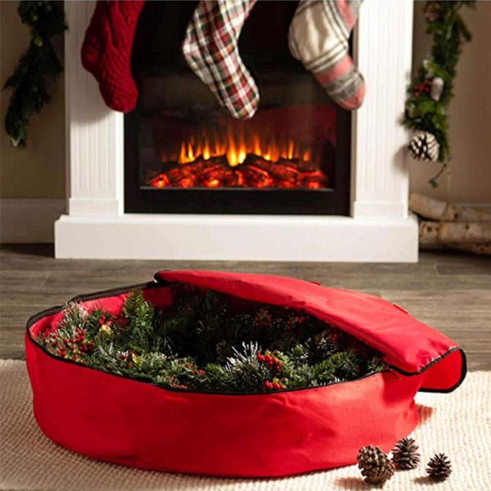 Sacchetto Rosso Porta Regali di Natale Decorazione Campana Ghirlanda Ghirlanda Contenitore Impermeabile Antipolvere