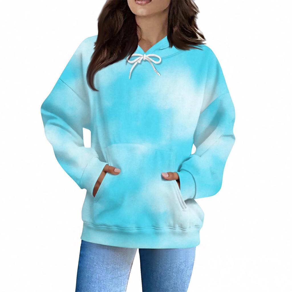 Damenmode Täglicher Lässiger Hoodie Langarm Bedrucktes Oberteil