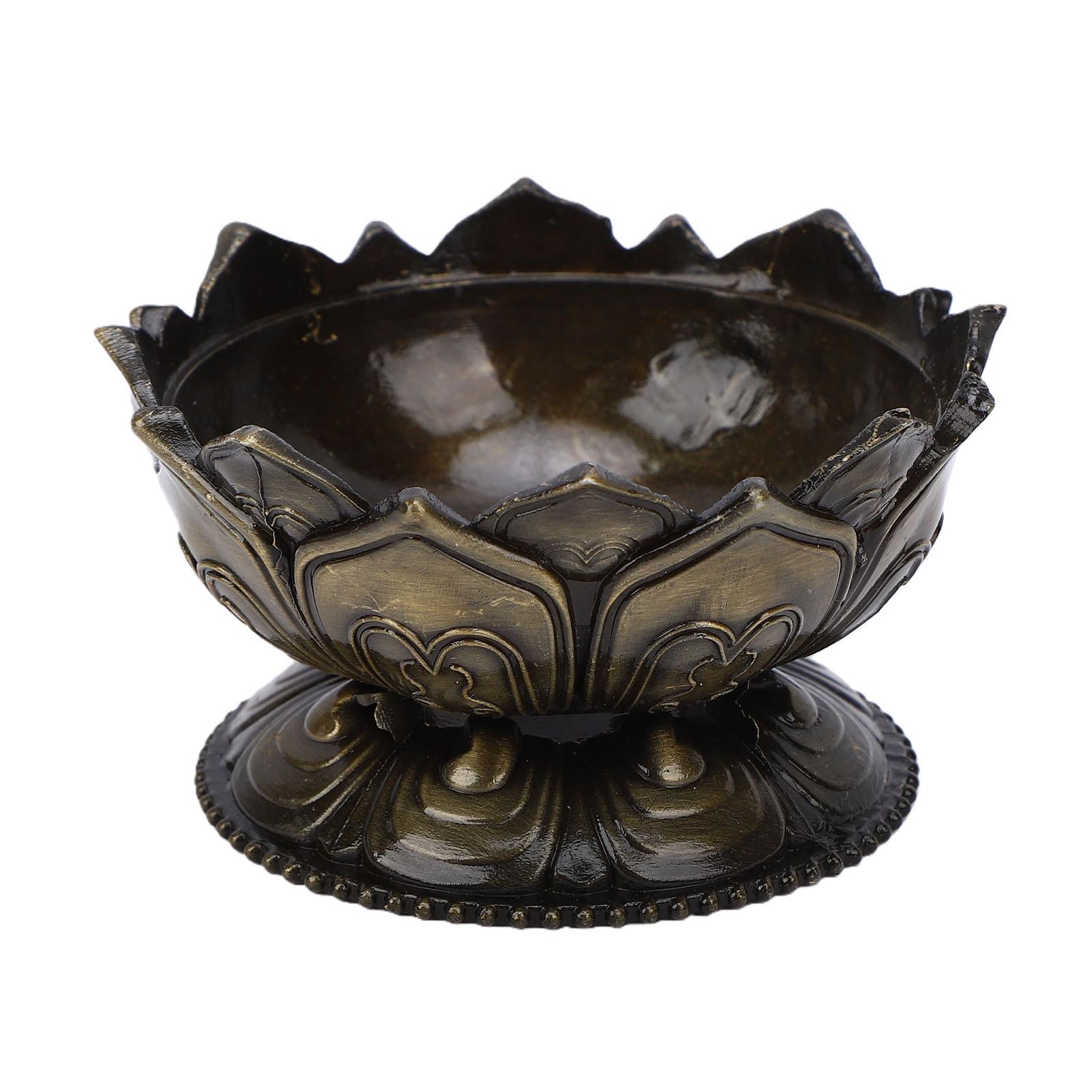 Incense Holder Vintage Zinc Copper Alloy Flower Shaped Incense Bowl Home Decoration