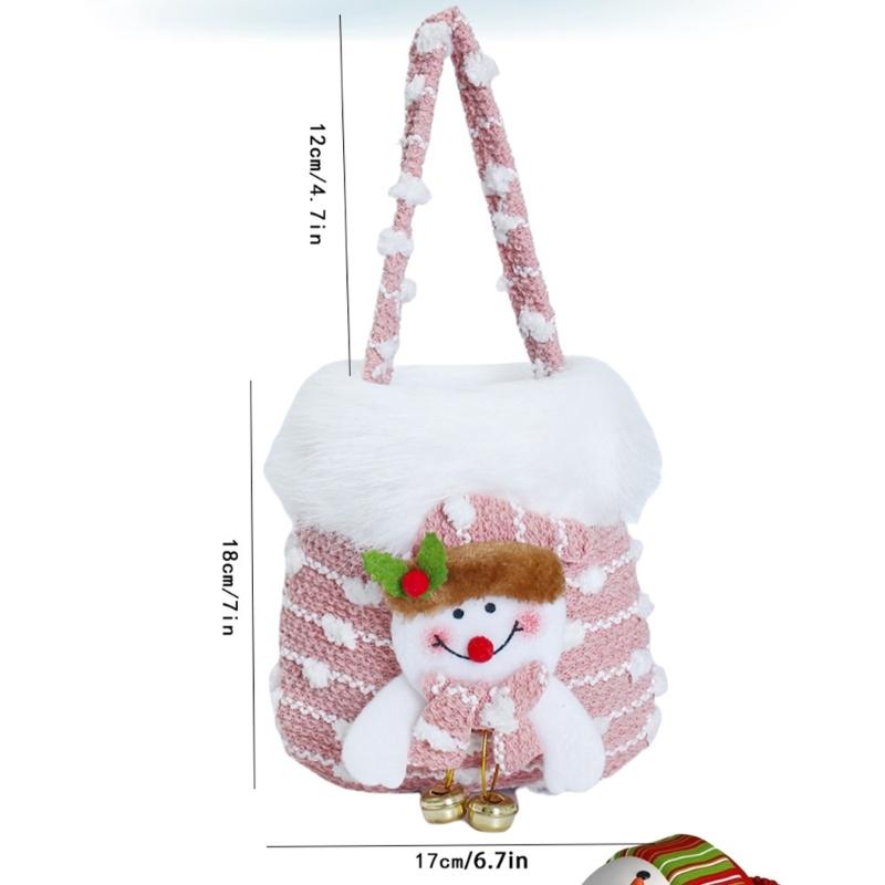 Holiday Gift Sacks Candy Handbag  Snowman Santa Gift Bag For Christmas Parties Family