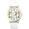 Timex TW2W24100 X Peanuts Snoopy Holiday 34mm Fabric Strap Watch, White, Modern