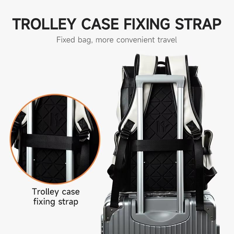 High Quality Leather Backpack Men Business Laptop Backpack 15.6inch Casual Travel Waterproof Backpack Mochilas For Teenagers
