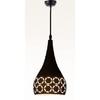 Metal Cut Hanging Light Ceiling Pendant Lamp, 6" Small, Black, Pack of 2