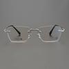Rimless Pure Titanium Glasses Frame with Blue Light Blocking for Men & Women, Model CH5800