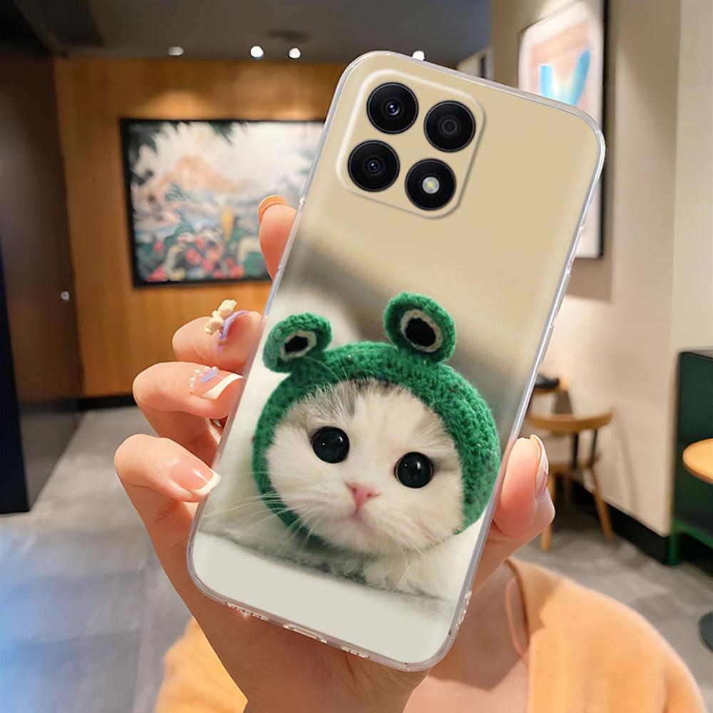 For Honor X8b X8a 4G LLY-LX1 LLY-LX2 CRT-LX1 Cute Cartoon Painted Phone Cover TPU Soft Clear Silicone Case On Honor X8a 4G Mask