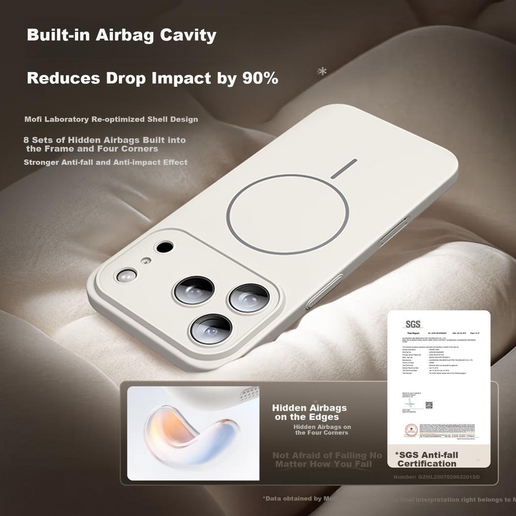 Magnetic Absorption Camera Button Full Coverage Phone Case for iPhone 17 Pro Max Ultra Thin Lens Anti-drop Semi-transparent Matte Menn Models