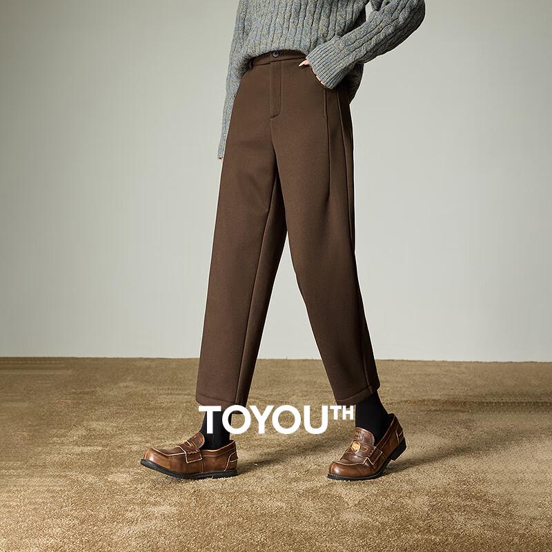 

Chuyu Women s Winter Fleece Lined Cropped Woolen-Look Casual Pants S