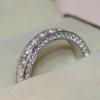 Luxury Round Wedding Rings For Women Trendy Jewelry Metal Inlaid White Zircon Anniversary Party Engagement Ring