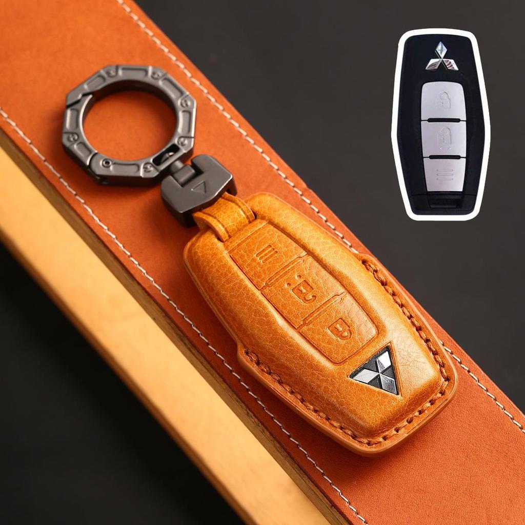 Handcrafted Genuine Cowhide Protective Cover for 2023 Mitsubishi Car Keys