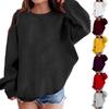 Damen Rundhals Langarm Sweatshirt Lässig Locker Bequem Pullover