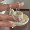 S925 Sterling Silver Necklaces For Women Simple Minimalist Pendant Necklaces Hollow Simple Chain Necklace Birthday Gift