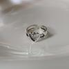 Silver Contemporary S925 Luck Open Ring With Radiant Zircon For Fashion Women Forward