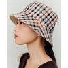 DakS Women S Beige reverSible Bucket Hat Check Embroidery Dche6e119i2