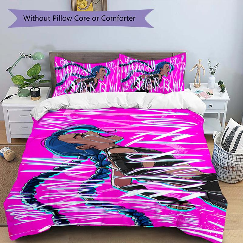 3pcs Jinx pattern bedding set duvet cover set includes duvet cover &pillowcases, perfect all season bedroom decoration & gift