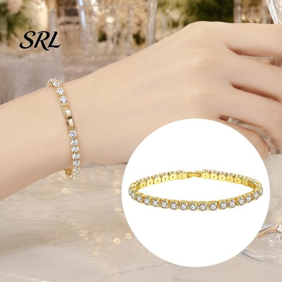 Sophisticated Wrist Ornament Faux Crystal Bracelet for Women, Silver/Golden Rhinestone Bangle Bracelet, Sparkling Adjustable Alloy Jewelry Plated