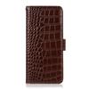 For iPhone 17 Pro Max Case Crocodile Texture Genuine Cow Leather Phone Wallet Cover