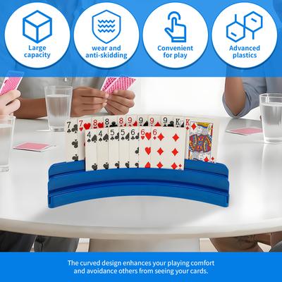 4Pcs Curved Playing Cards Holder Plastic Non Slip Hand Free Poker Base Stand Party Cards Games Accessories for Children Adult