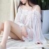 Lady Lace Mesh See-Through Briefs Erotic Nightdress Sleeve Sleepwear
