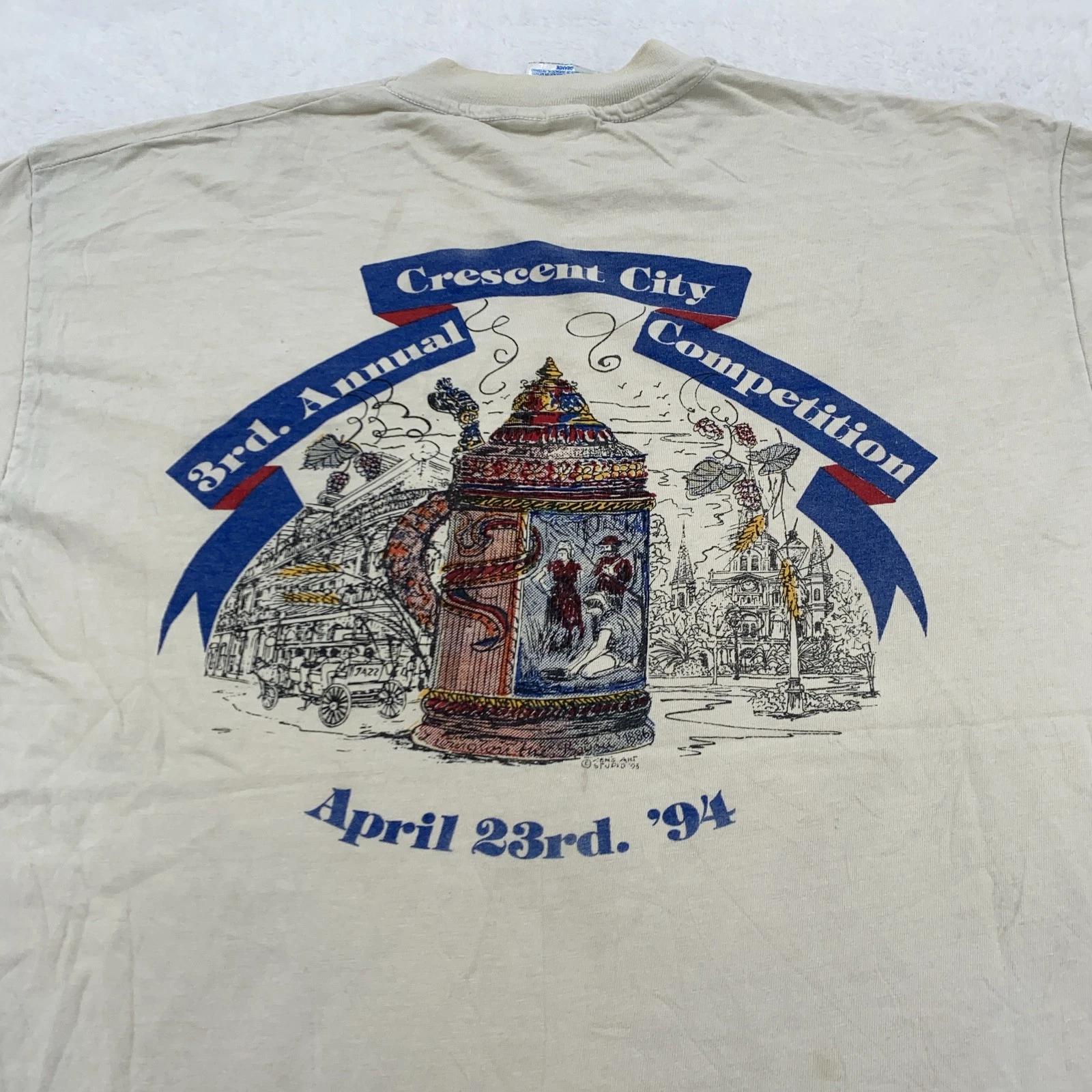 

Винтажная футболка Crescent City Home Brewers Мужская Размер L Соревнование по пивоварению 90-е 1994 XL