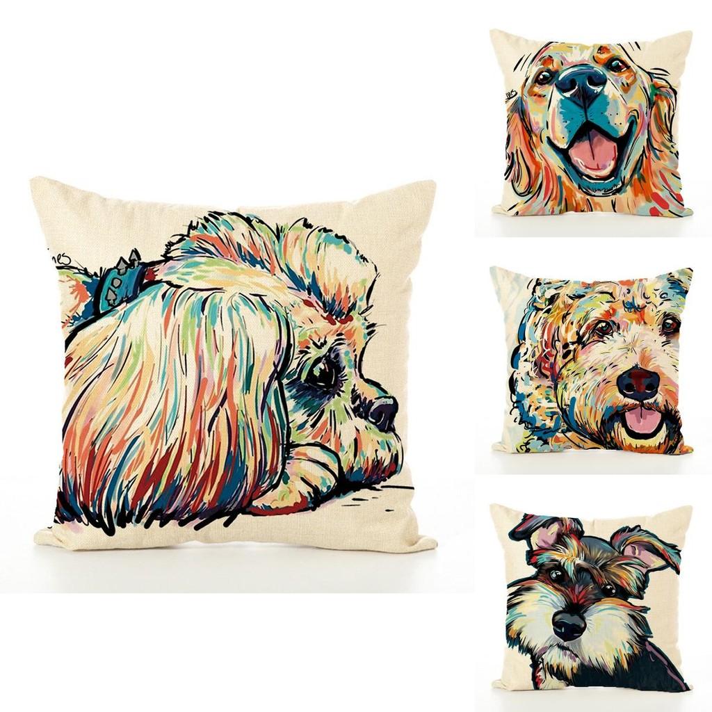Cute Pet Dog Pillow Case With Lovely Dog Pattern For Sofa And Home Decor