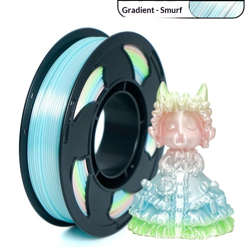 1 kg Hedvábné Duhové Pla Filament 1,75 mm Lesklý Vícebarevný Filament pro 3D Tiskárnu Rychlá Změna Barvy +/-0,03 mm 1 kg Cívka