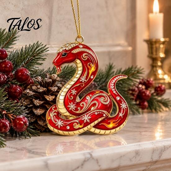 Party Ornament Supplies 2 Pcs Zodiac Animals Christmas Ornaments, 2D Acrylic Red Animal Hanging Festival Ornaments Decorations, Chinese New