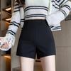 Women's Black High-Waist Slimming Suit Shorts - 2025 Summer Korean Style