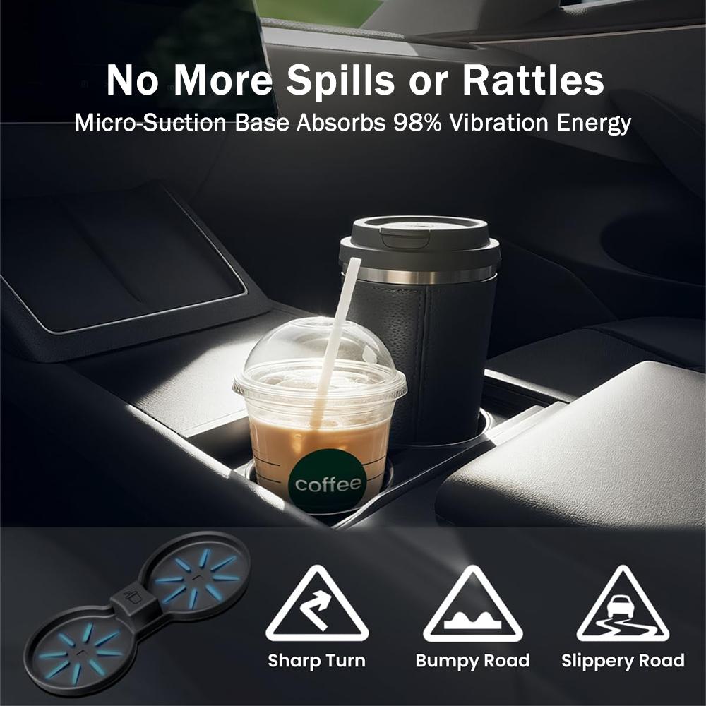 Heenvn For Tesla Model Y Juniper Model 3 Highland Model YL 2026 2025 Car Console Armrest Storage Box ABS Organizer Water Cup Mat