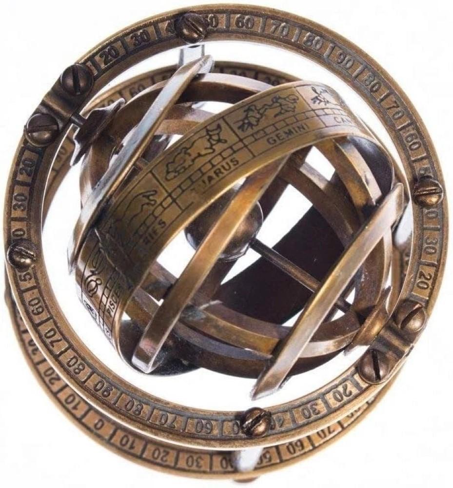 Mosiężna Sfera Armilarna Astrolabium Morski Nautyczny Kolekcjonerski Globus