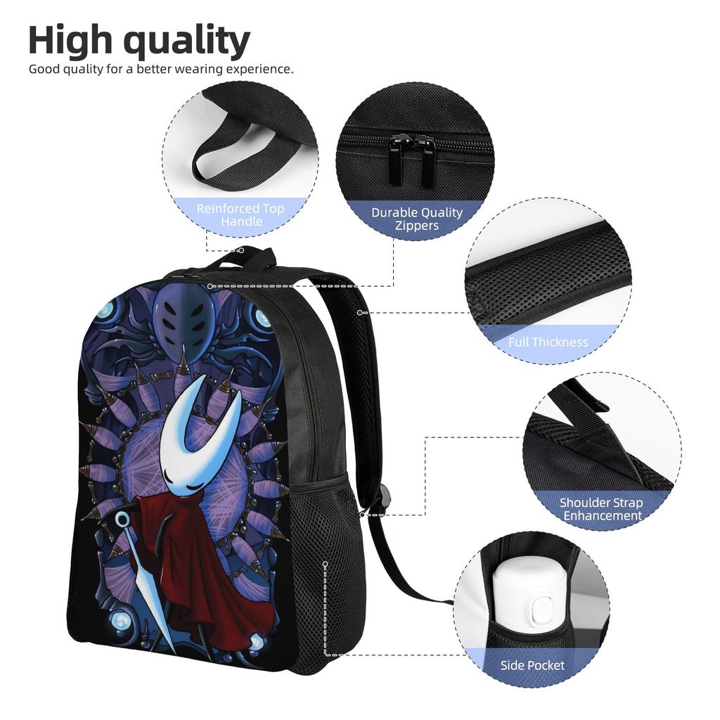 Zaino per Videogioco Hollow Knight Zaini da Allenamento Estetica Ragazza Borse per Scuola Superiore Rucksack con Fantasia Colorata