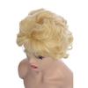 Women Light Golden Wig with Bangs Natural Blonde Hair Short Curly Fluffy Wigs Daily Party Cosplay Heat Resistant Fibre