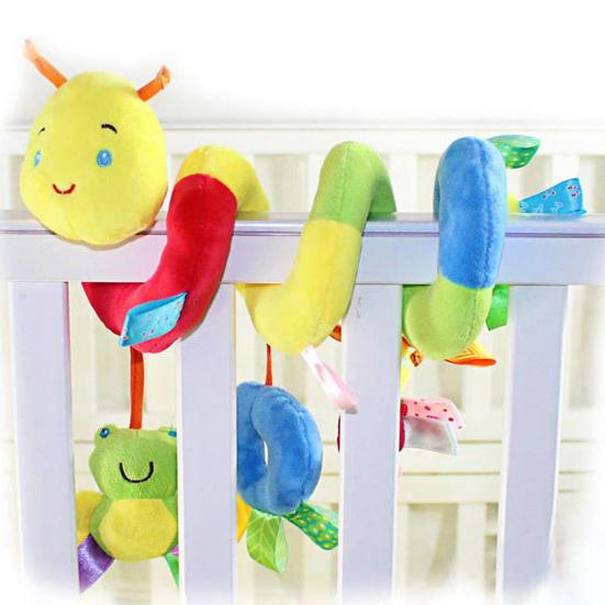 Baby Rattles Infant Spiral Plush Toy Bright Colors Baby Stroller Plush Toy Stimulating Baby Curiosity Toy for Newborn Infant