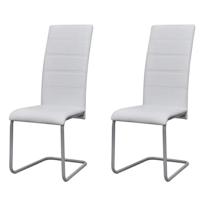 VidaXL 2x Chaise de Salle à Manger Cantilever Blanc Chaises à Manger Cuisine 242287
