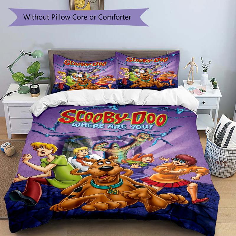 Scooby-Doo Mystery Solvers Beddengoed Set Dekbedovertrek Cadeau voor Slaapkamer, Bevat 1 Overtrek en 2 Kussenslopen, Geen VullingB333