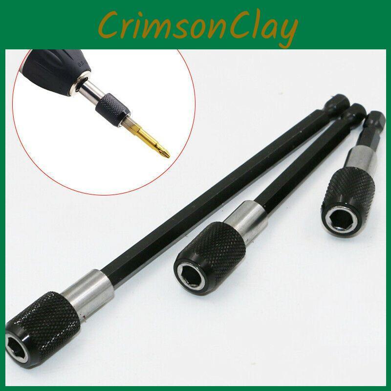 3pcs Set 1/4 Hex Shank Screw Driver Extension Bit Quick Release Holder Tool Versatile Sizes For All Your Drill And Screwdriver Needs